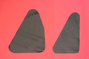 Foil set behind rear side panel (left)