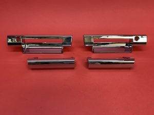 Door handle chrome-plated set with lock