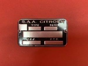 Type plate S.A.A. Citroën
