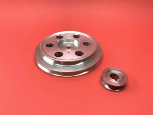 Pulley HP pump aluminium for modern V-belt AC pump and alternator. (2 x 70 degrees)