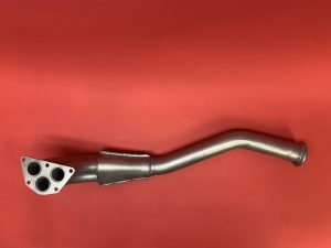 Exhaust flame pipe on the left